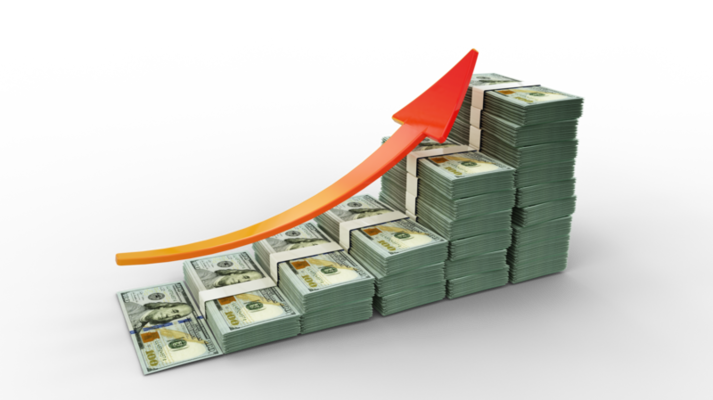 Graph showing financial growth