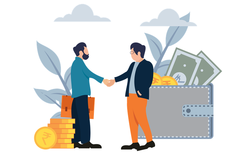 People exchanging money digitally